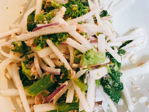 菜の花と大根とツナのサラダ